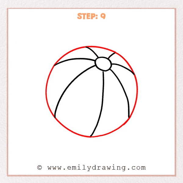 how to draw a beach ball - Step 9